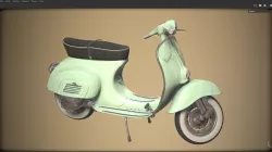 Low Poly Vespa 50s Piaggio Scooter green Low-poly  3D model