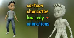 lowpoly cartoon character gameready and animations Low-poly  3D model