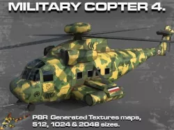 MILITARY COPTER 4 Low-poly  3D model