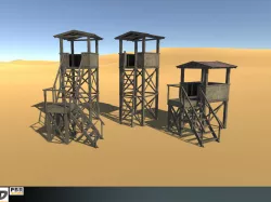 Military Guard Tower Low-poly  3D model