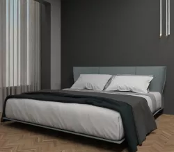 Modern Bed With Bedding 3D model