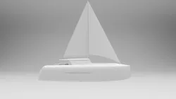 Modern sailing catamaran yacht 3D model