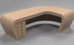 Office Desk - Curved 3D model