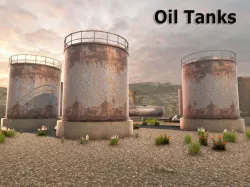 Oil Tanks Low-poly  3D model