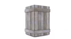 Old Wooden Box Property Low-poly  3D model