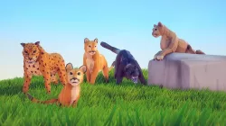 Poly Art Cougar Panther and Mountain Lion Low-poly  3D model