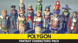 POLYGON - Fantasy Characters Pack Low-poly  3D model