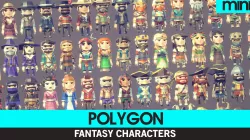 POLYGON MINI - Fantasy Characters Pack Low-poly  3D model