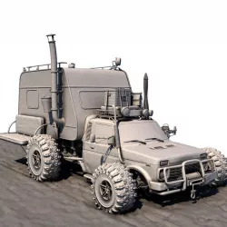Post Apocalyptic Caravan Truck 3D model