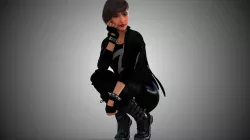 Punk Gothic Emo Girl 3D model