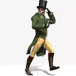 Regency Man 1811-1820 - Low poly - rigged - animated 3D model