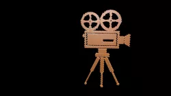 Retro camera symbol voxel 3D model