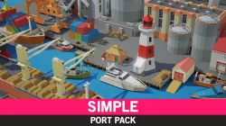 Simple Port - Cartoon Assets Low-poly  3D model