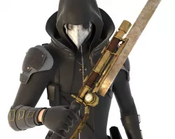 Steampunk Character Low-poly  3D model