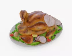 Thanksgiving Turkey 01 Low-poly  3D model