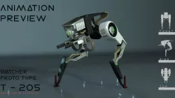 two legs robot animation 3D model