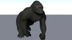 Walking cycle animated low poly model of a king kong Low-poly  3D model