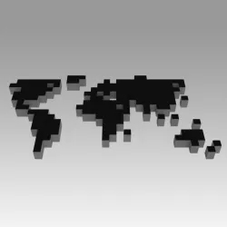 World map 3D model