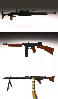 WW2 Machine Gun Pack 3D model