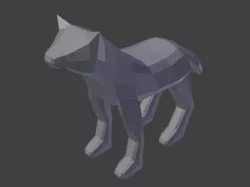 low poly wolf