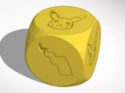 Pikachu Pokemon Dice - d6 Heads or Tails