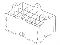 Stackable laser cut champagne flute caddy