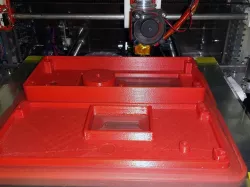 Sunhokey prusa i3 Print with ABS heated ordinary Sodalime glass and strongest hair spray.