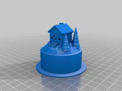 Tea Light Scene - House w/Mason Jar Flange