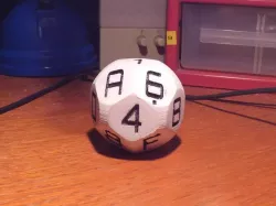 Hexadecimal dice with antiwarping-wall