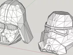 Low Poly Darkvader & Stormtrooper Head