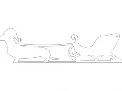 Wiener Dog Sleigh Ornament - Laser Cut