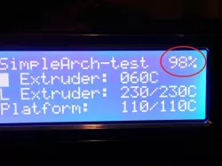 Cura Plugin to display percent-complete while printing
