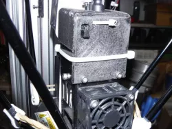 Fan Duct and Wire Guide/Cover with switch to permanently mount laser on Overlord Pro