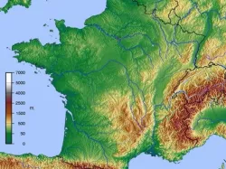France topographic map