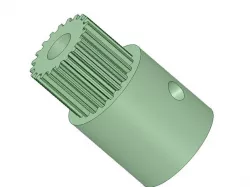 GT2 high mesh print file 20 tooth 5mm shaft with solid model