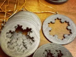 Slice of Koch Snowflake Christmas bauble