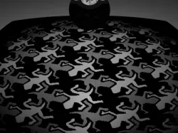 Stereographic projection MC Escher lizards grayscale