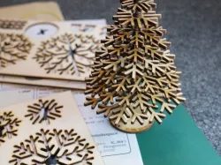 Laser-cut flat-pack Christmas tree