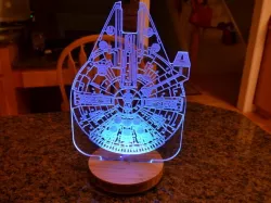 LED Acrylic Sign Base and Sign Insert Template (7" Version - Parametric)