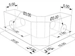 Square 20mm x 15mm
