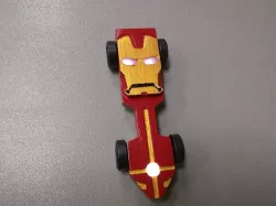 Iron Man Pinewood Derby Car with LED Lights