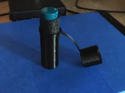Quick stash tube with easy keychain latch