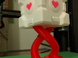 Companion Cube with Hearts and Heart Shaped Helix Stand