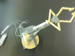 Hydraulic/Pneumatic arm with syringes