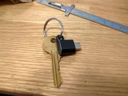 USB-C to MicroUSB keychain dongle holder
