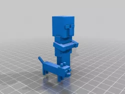 VILLAGER AND HIS PET CAT BY ANDY FOR MY FRIEND RIQUE