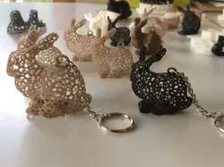 Voronoi Rabbit Keychain