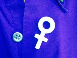 3D printed - International Woman's Day "pin" for buttonhole - "Venus Symbol"