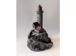 Lighthouse on a rock.