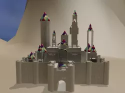 3D LOW POLY MEDIEVAL building CASTLE Low-poly  3D model